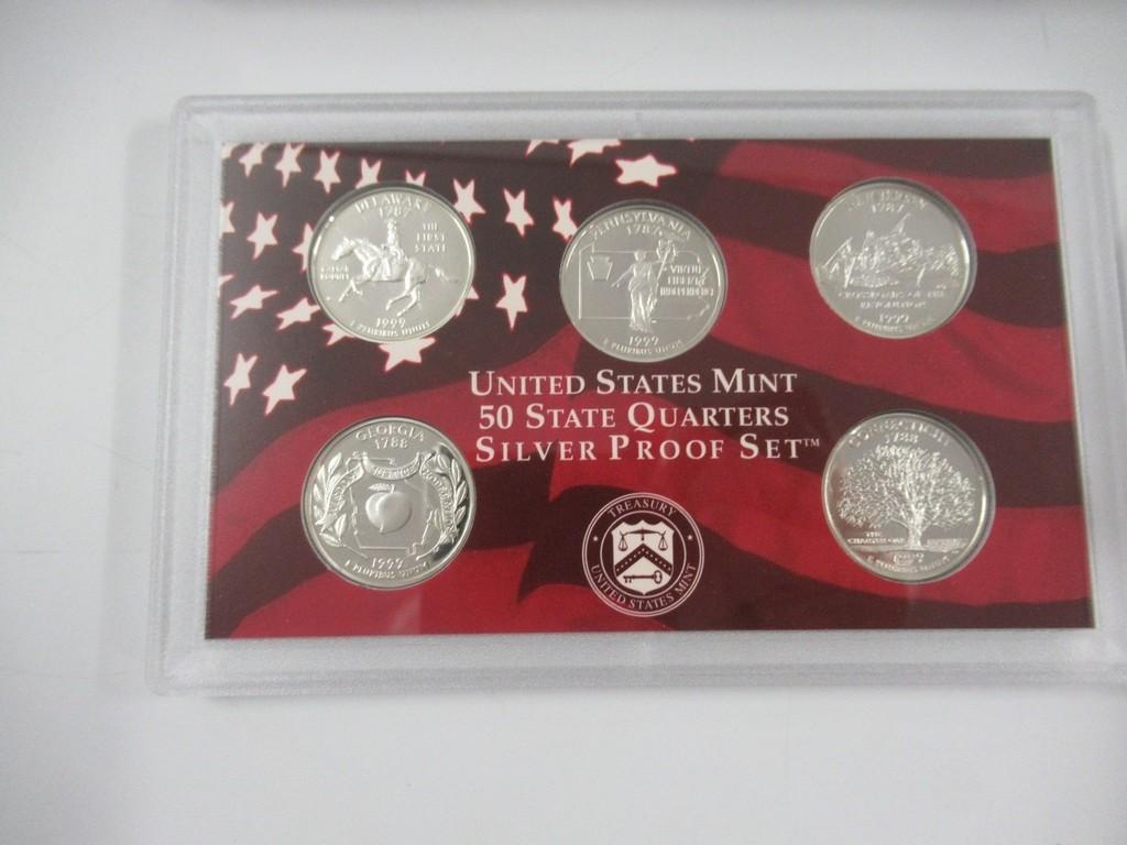 1999 US Mint Silver Proof Set Lot of 2