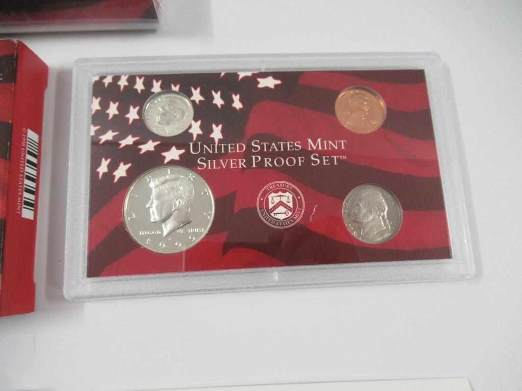 1999 US Mint Silver Proof Set Lot of 2