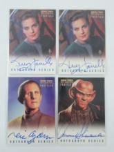 Lot of 4 Star Trek DS9 Autographed Chase Cards