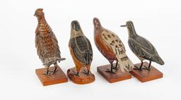 4 Pcs Carl Forslund Carved Wooden Folk Art Birds