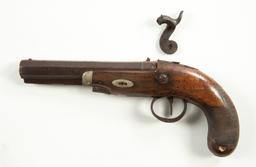 London Back Action Percussion Pistol, Cal. 45.