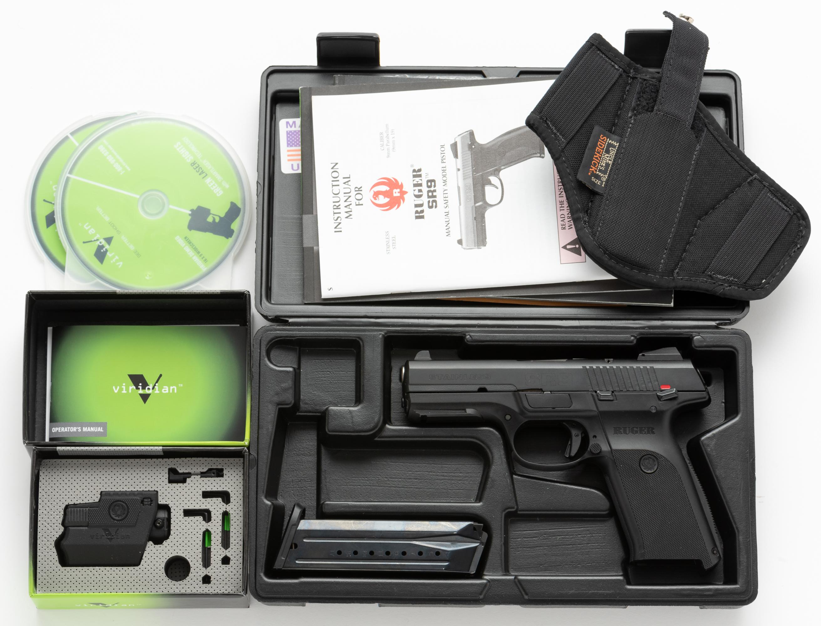 Ruger SR 9 9mm Semi Auto Pistol w/ Viridian Laser