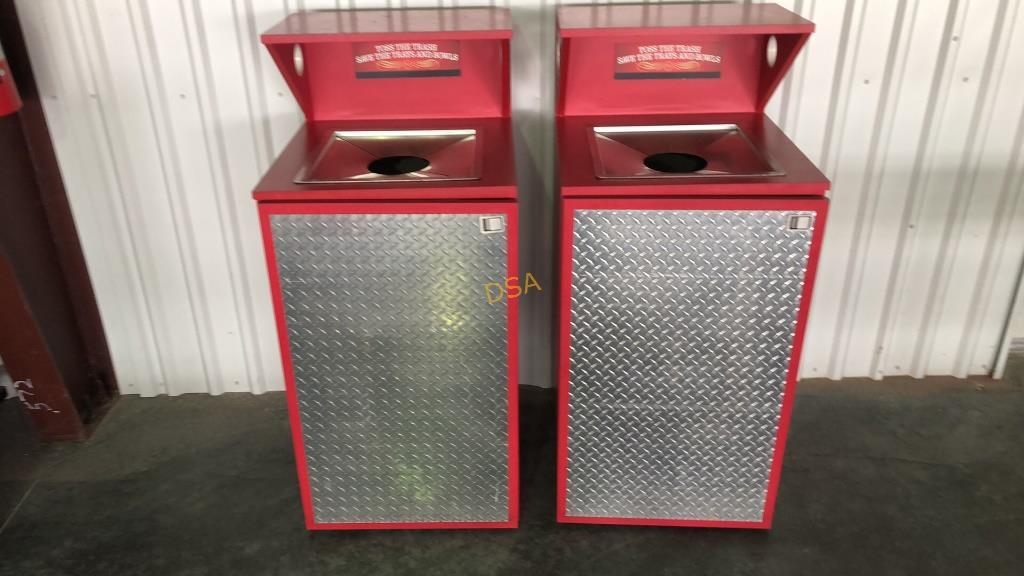 Lot of Commercial Trash Containers,
