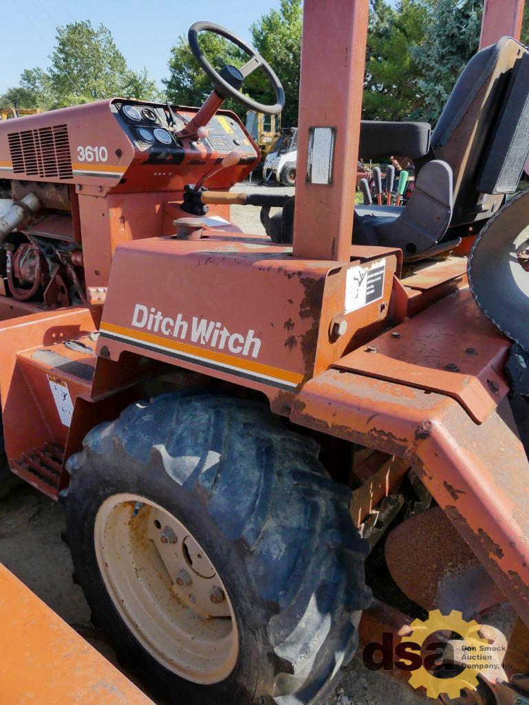 1996 Ditch Witch 3610 Trencher, S/N 3N1253, Diesel, Meter Reads 799 Hours