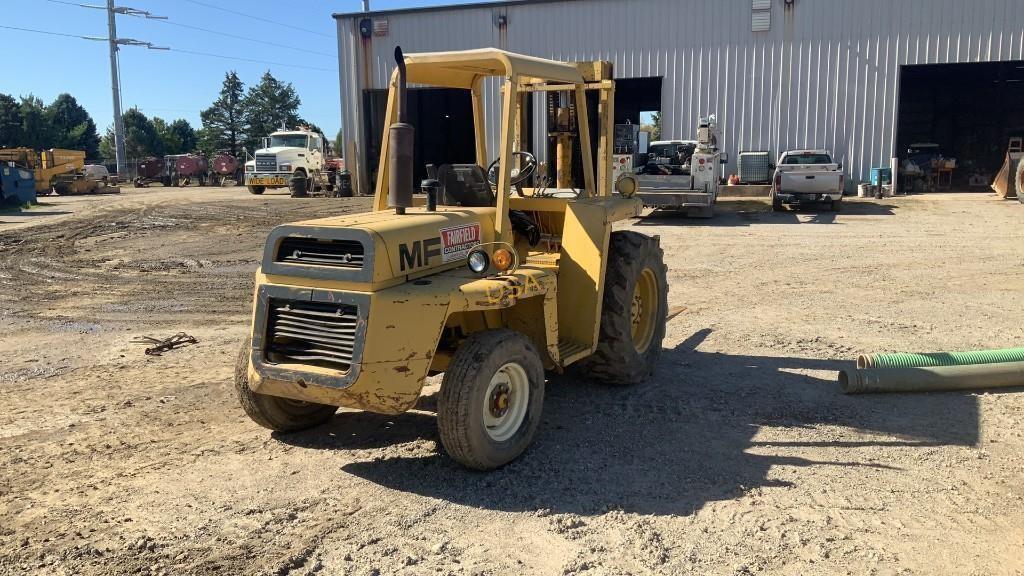 1977 Massey Ferguson 4500 All Terrain Forklift, S/N 202640077, 2 Stage Mast, Diesel, Canopy, 11,000#