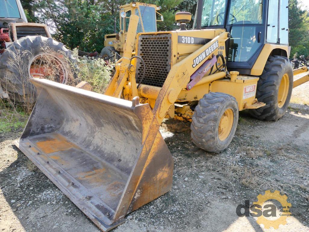 1995 Deere 310D Loader Backhoe, S/N T0310DG811688, Cab, Heat, 4X4, Turbo, Quick Coupler, Meter Reads