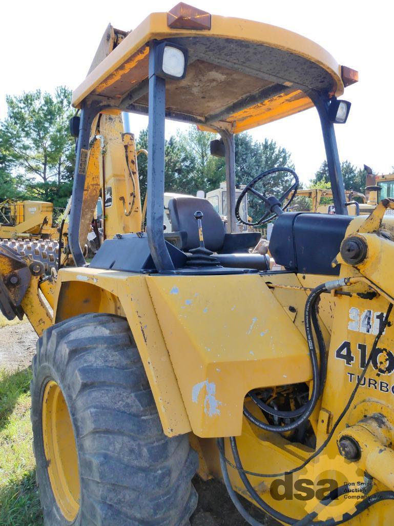 1988 Deere 410C Loader Backhoe, S/N T0410CB750359, Canopy, Turbo, Meter Reads 8,283 Hours