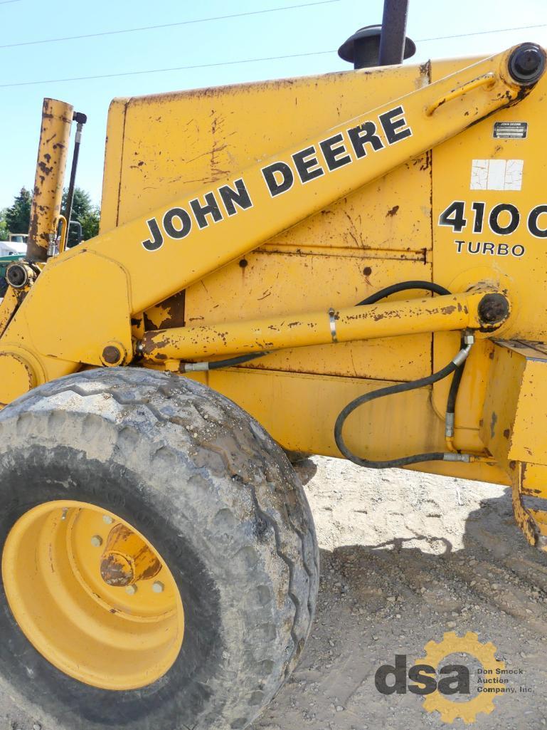 1988 Deere 410C Loader Backhoe, S/N T0410CB750359, Canopy, Turbo, Meter Reads 8,283 Hours