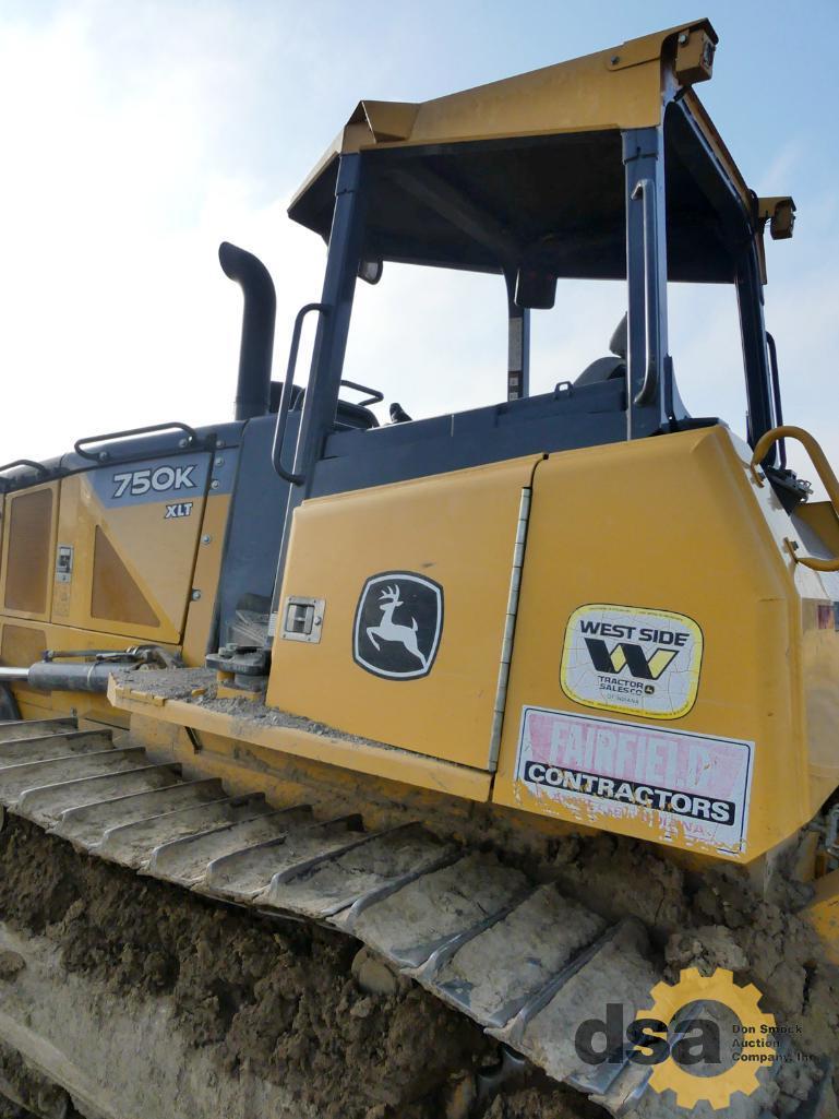 2012 Deere 750K Crawler Tractor, S/N TO750KXCCE220158, Meter Reads 3859 Hours, Canopy, Ripper