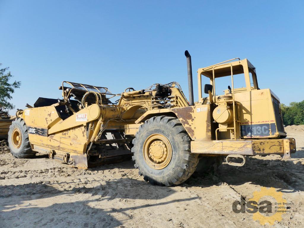 1990 CAT 613C Scraper, S/N 7692X01811, Canopy, Self Loader, Meter Reads 12,988 Hours