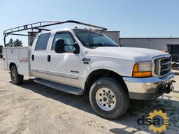 2000 Ford F350 Super Duty Supercrew Utility Truck, VIN# 1FTSW31F4YEE48526, 7.3L V8 Diesel, 4x4, Ladd