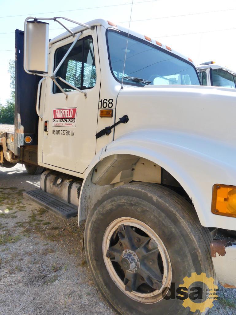 1990 International 4700 Flatbed Dump Truck, VIN# 1HTSCCFP5LH281100, Cummins 5.9L Diesel, 5&2 Speed T