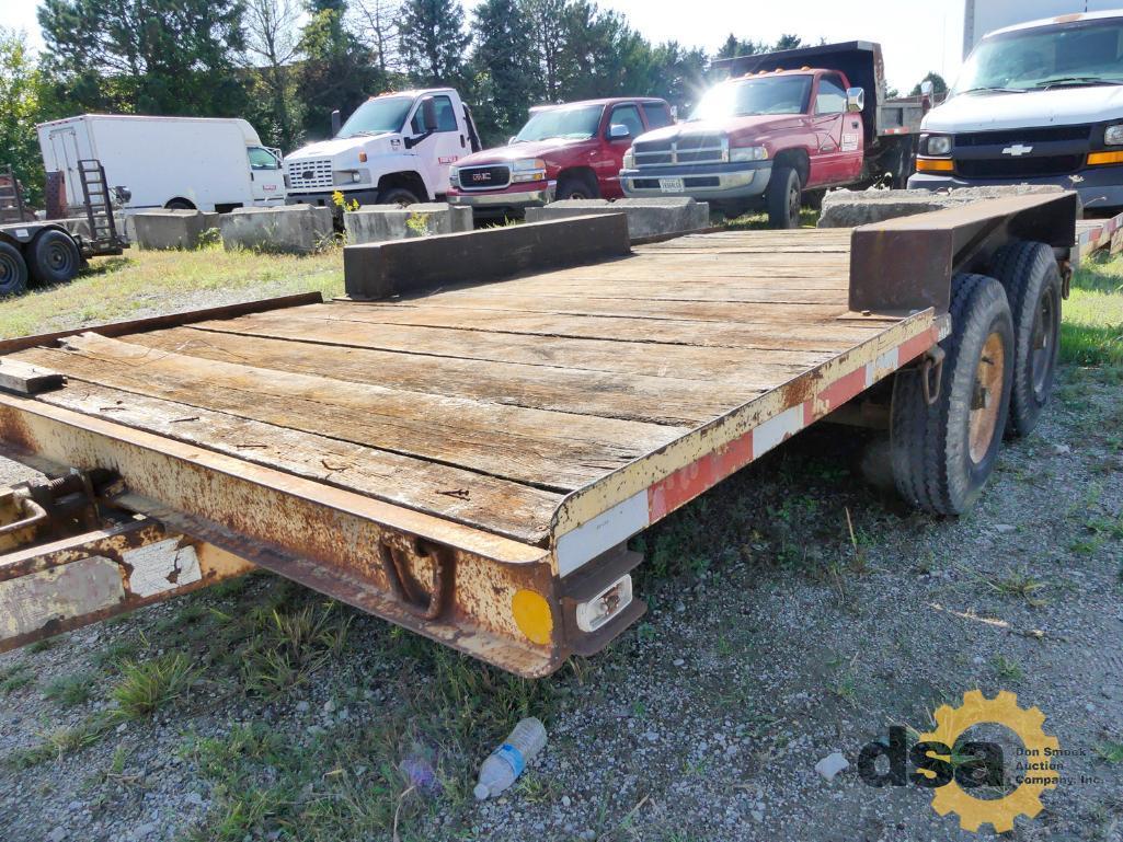 1975 Miller 14' Tilt Bed Trailer VIN# 17956, Tandem Axle, Pintle Hitch, 8-14.5 Tires