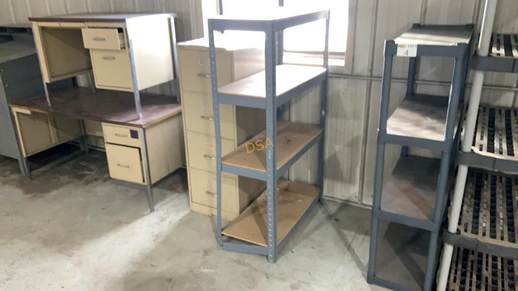 Four Drawer File Cabinet, Metal Shelving Unit