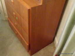 (DR) DANISH-MODERN HUTCH WITH 4 DRAWERS AT BOTTOM AND 4 SHELVES ON TOP. 24''X16''X72''