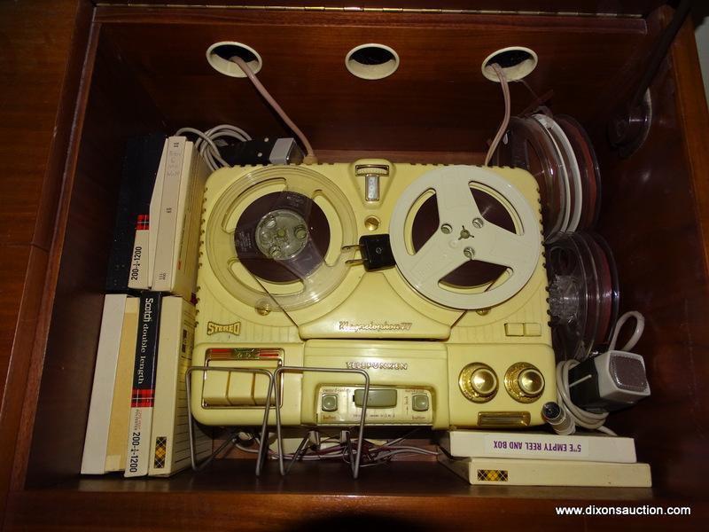 (FR) TELEFUNKEN MID-CENTURY MODERN STEREO SYSTEM. HAS MANUAL, MAGNETOFHON 77 REEL TO REEL PLAYER