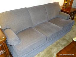 (FR) LANCER 3 CUSHION SOFA W/ PILLOWS, 84''L 38''W, 36''H IN VERY GOOD CONDITION