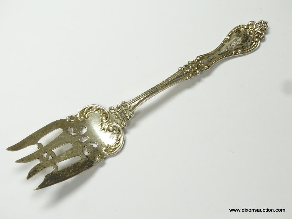 .925 STERLING SILVER R.C. ACTON & SONS ART NOUVEAU PATTERN SERVING MEAT FORK. MEASURES APPROX.