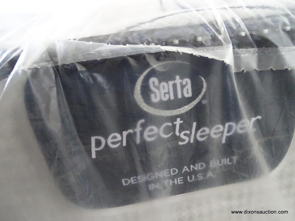 NEW SERTA QUEEN SIZE PERFECT SLEEPER LEVERTON SERIES MATTRESS & BOX SPRING SET. (THIS ITEM IS