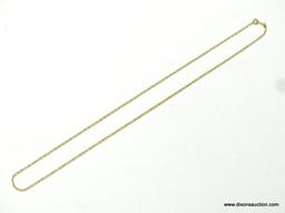 UNISEX 14K YELLOW GOLD 18" ROPE CHAIN, 2.1 GRAMS.