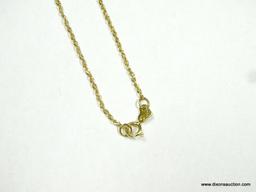 LADIES 14K YELLOW GOLD 18" ROPE NECKLACE, 1.0 GRAMS.