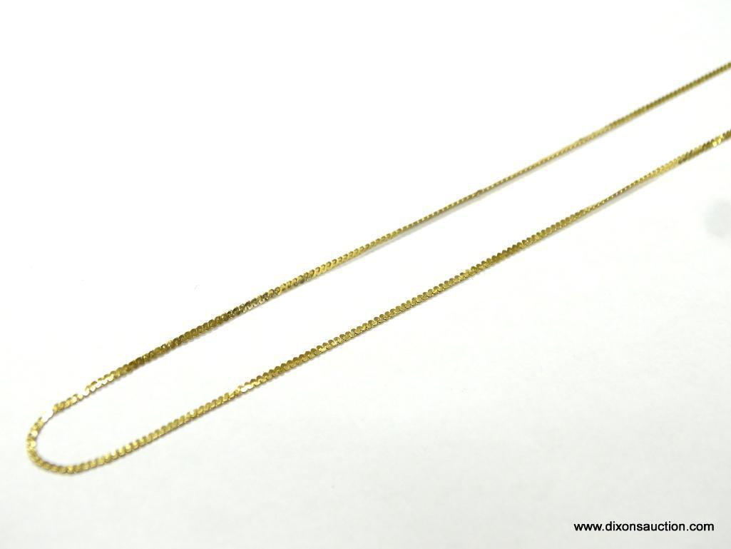 UNISEX 14K YELLOW GOLD 16" NECKLACE, 1.2 GRAMS.