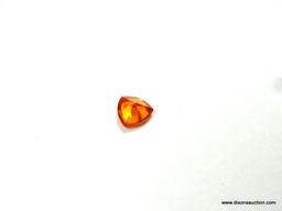 1.46 CT. TRILLION CUT ORANGE GARNET, 7 BY 7 BY 4MM.