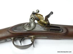 (SC) FLINTLOCK RIFLE WITH RAMROD. 57" LONG. MARKED: U.S. AND D. NIPPES PHILA. MARKED ON THE LEFT