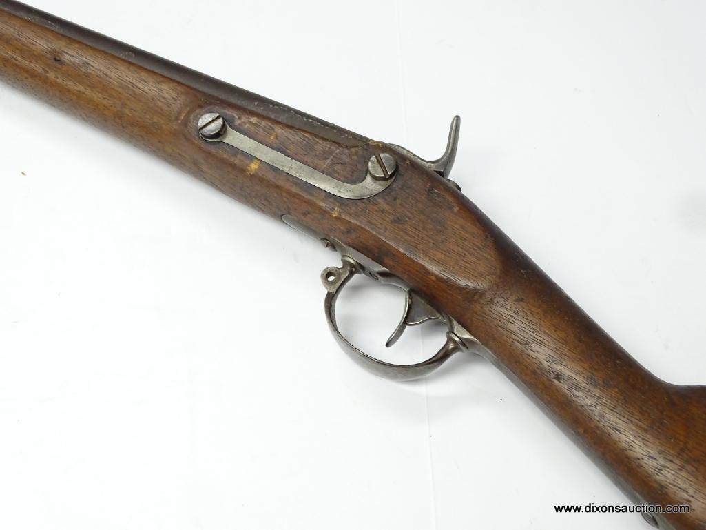 (SC) HARPERS FERRY 1848 PERCUSSION CAP RIFLE. 47.5" LONG. 20MM BORE. CARVED WITH THE OWNER'S NAME