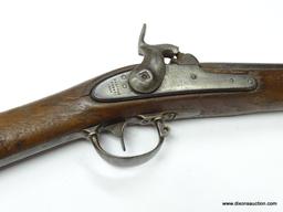 (SC) HARPERS FERRY 1848 PERCUSSION CAP RIFLE. 47.5" LONG. 20MM BORE. CARVED WITH THE OWNER'S NAME