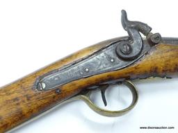 (SC) PERCUSSION RIFLE CONVERSION. HENRY PARKER WARRANTED. 57" LONG. .69 CAL. ENGRAVED BREECH PLATE