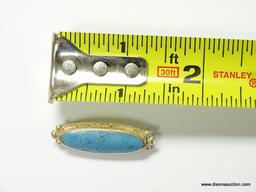VINTAGE STERLING AND TURQUOISE BROOCH