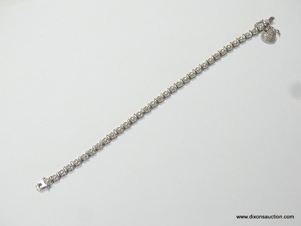 BEAUTIFUL .925 DIAMOND CUT TENNIS BRACELET