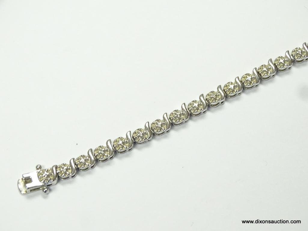 BEAUTIFUL .925 DIAMOND CUT TENNIS BRACELET