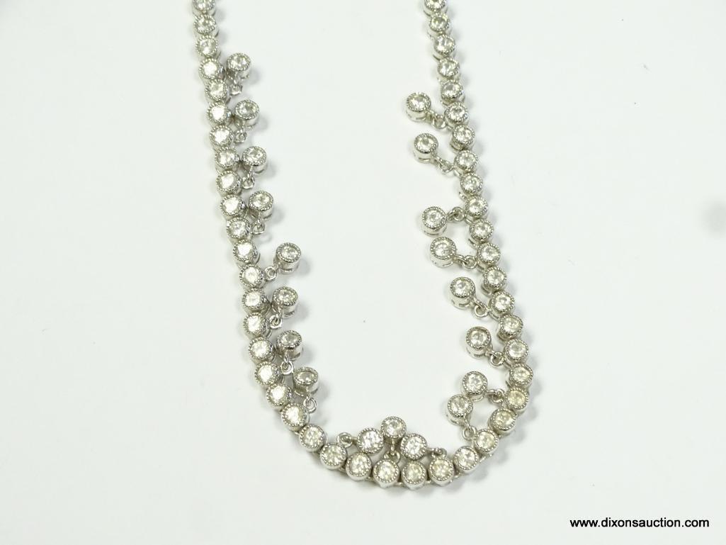 VERY LARGE AND STUNNING .925 AND WHITE SAPPHIRE COCKTAIL NECKLACE