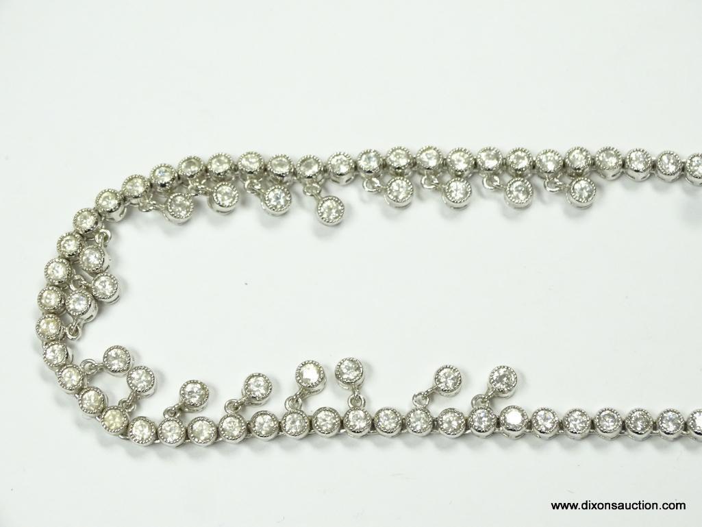 VERY LARGE AND STUNNING .925 AND WHITE SAPPHIRE COCKTAIL NECKLACE