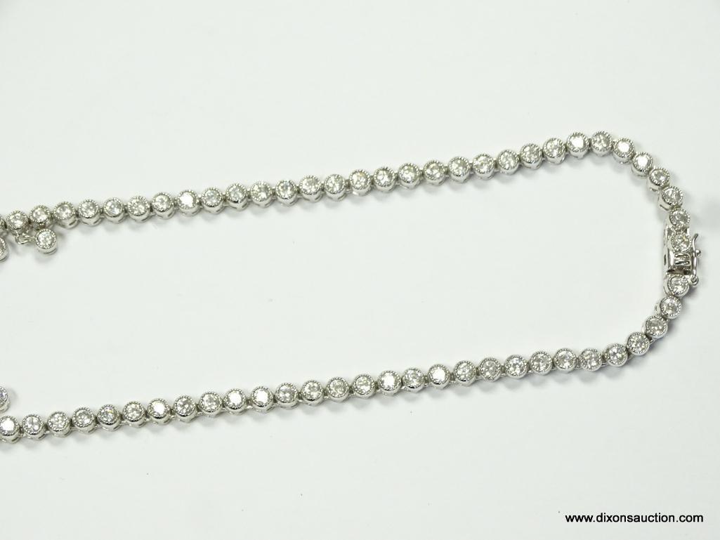 VERY LARGE AND STUNNING .925 AND WHITE SAPPHIRE COCKTAIL NECKLACE