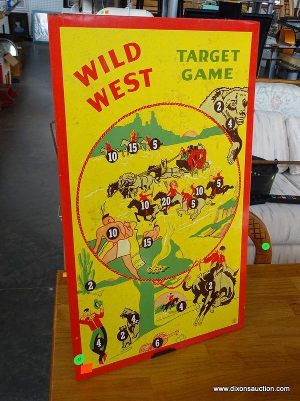 VINTAGE WYANDOTTE TOYS METAL WILD WEST TARGET GAME: 14"x23"