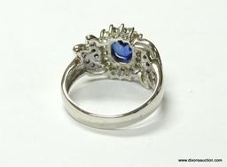 .925 STERLING SILVER SPECTACULAR AAA TOP QUALITY KASHMIR BLUE SAPPHIRE FACETED CENTER STONE