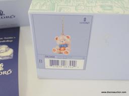 LLADRO TEDDY BEAR. ITEM# 06344. 2.5" TALL. IN THE ORIGINAL BOX WITH OUTER SLEEVE.