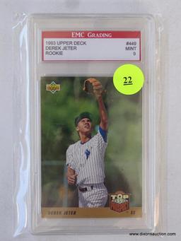 (SC) 1993 UPPER DECK DEREK JETER ROOKIE BASEBALL CARD (GRADED)