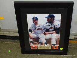 (SC) WILLIE MAYS AND WILLIE MCCOVEY AUTOGRAPHED PHOTO. IN BLACK FRAME: 13"x16"