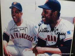 (SC) WILLIE MAYS AND WILLIE MCCOVEY AUTOGRAPHED PHOTO. IN BLACK FRAME: 13"x16"