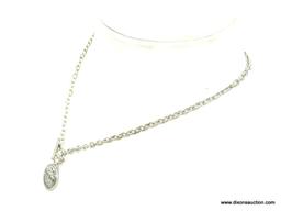 HARD ROCK CAFE VINTAGE SILVER TONE TOGGLE CLASP NECKLACE WITH HARD ROCK PENDANT THAT READS LOVE ALL,
