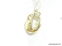 Very Nice Sterling Silver Necklace & Pendant. Measures 18 inches long has a happy family pendant on