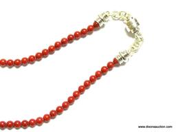 LADIES 18'' RED CORAL NECKLACE