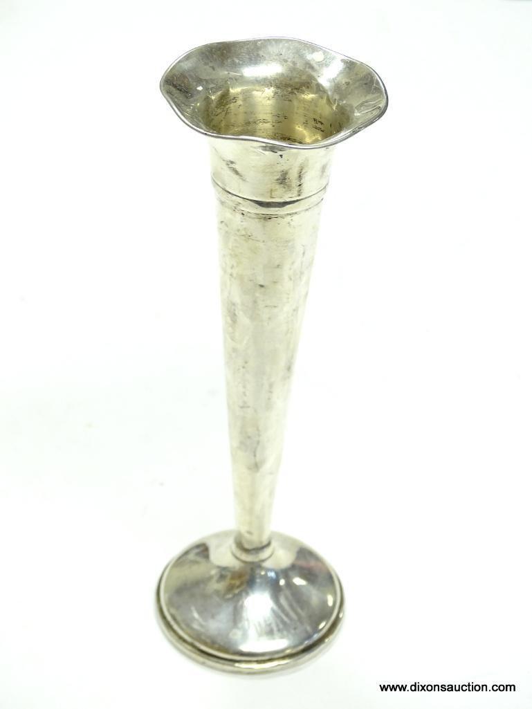 .925 STERLING SILVER FLUTED FLOWER VASE 146.1 GRAMS - PREISNER 8''