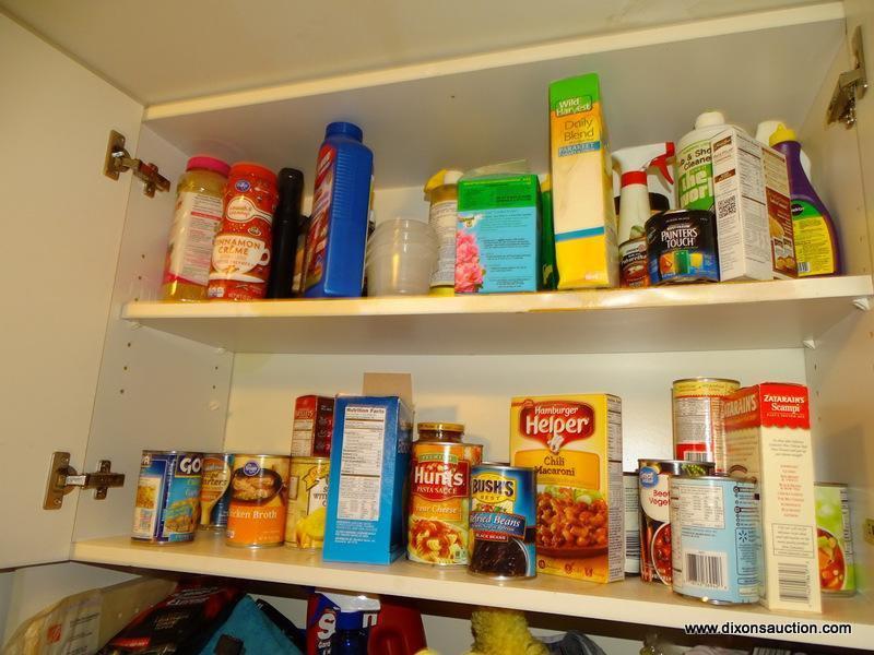 (L) CONTENTS OF THE LAUNDRY ROOM. DOES NOT INCLUDE WASHER, DRYER, HOT WATER HEATER, OR SHELVING.