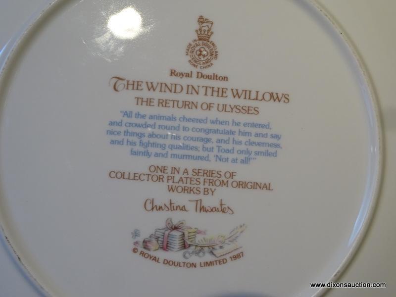 (K) 6 ROYAL DOULTON COLLECTOR PLATES. FROM THE WIND IN THE WILLOWS. 1980S.