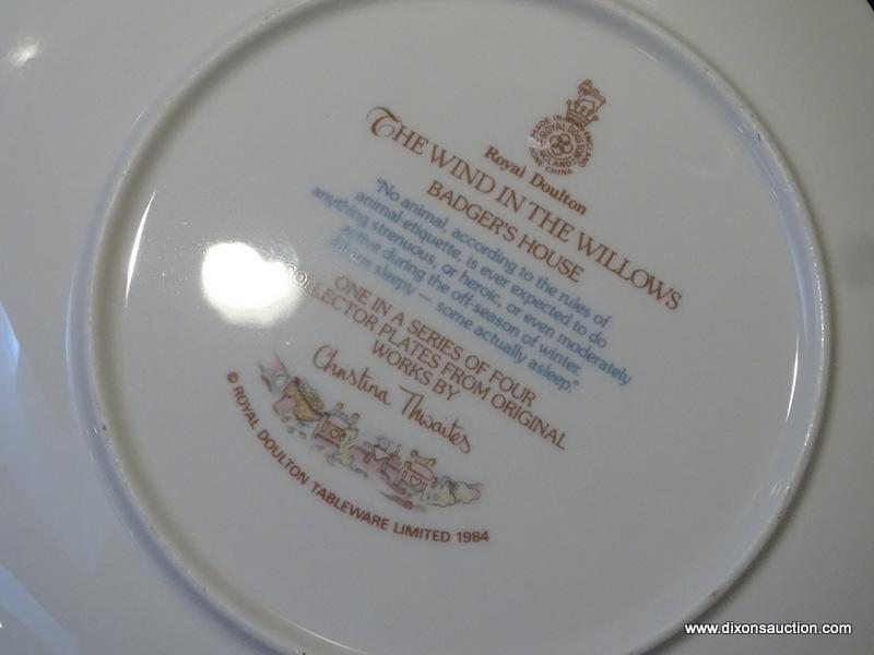 (K) 6 ROYAL DOULTON COLLECTOR PLATES. FROM THE WIND IN THE WILLOWS. 1980S.